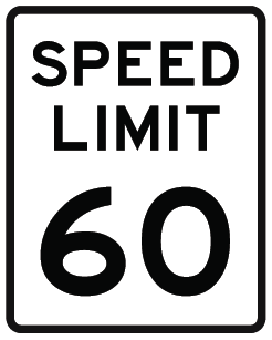 60 speed limt sign